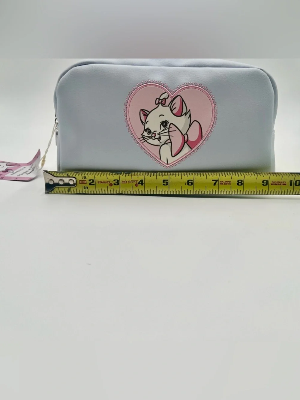 Primark Light Blue Marie Cosmetic Bag with Pink Heart Cat Design